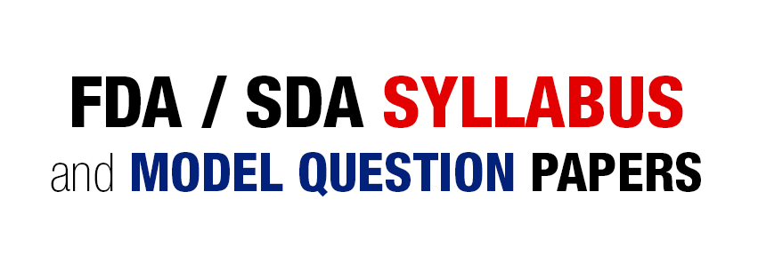 KPSC Examination for FDA / SDA – Syllabus & Model Question Papers